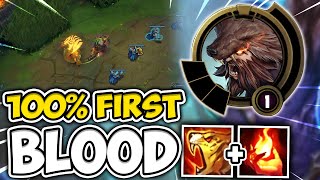 GUARANTEED FIRST BLOOD HOW TO LEVEL 1 CHEESE TOP LANE WITH UDYR  League of Legends [upl. by Hteik806]