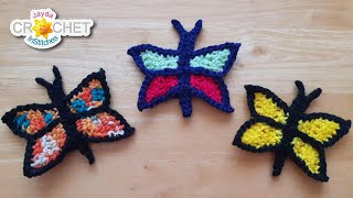 Butterfly Applique 🦋  TwoColour Wing  Crochet Tutorial [upl. by Theola]