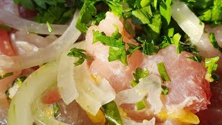 Ceviche de sororoca ou cavala com falsomangostão [upl. by Jacinta697]