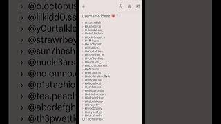 Username Ideas Pt1 trending youtubeshorts youtube love [upl. by Glaudia]