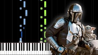 The Mandalorian  Main Theme Piano Tutorial Synthesia [upl. by Llenaej]