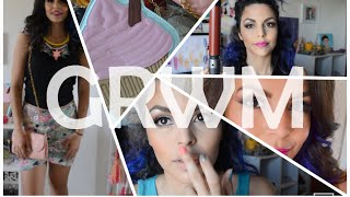 GRWM Maquillaje pieles MORENAS y cabello con RULOS  Azumakeup [upl. by Brie866]