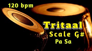 Tabla  Tritaal  120 bpm  Scale G  With Tanpura PA Sa  HD Quality Sound  Tabla Online [upl. by Ortensia565]