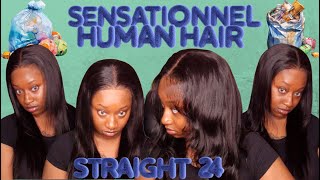 100 Frontal Wig with Pre Bleached Knots  Sensationnel Straight 24 [upl. by Divad]