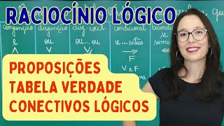 RACIOCÍNIO LÓGICO  PROPOSIÇÕES E TABELA VERDADE  Professora Angela Matemática [upl. by Drofiar494]