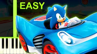 SONIC amp ALLSTARS RACING TRANSFORMED THEME  EASY Piano Tutorial [upl. by Ileak975]