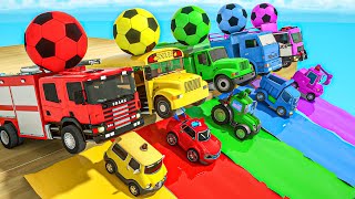 Baby Shark  Wheels On the Bus  Big footballs and large trucks Baby Nursery Rhymes amp Kids Songs [upl. by Vizzone]