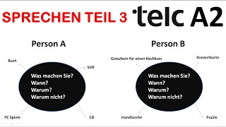 TELC A2 Almanca Sınavı Konuşma 3Bölüm Sprechen Teil 3 etwas aushandelnetwas zusammen planen 8 [upl. by Barker]