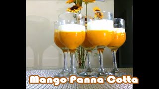 Mango Panna Cotta Without Gelatin  Mango Dessert Eggless [upl. by Llenrod]