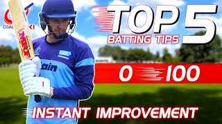 5 CRICKET BATTING TIPS that will help YOU IMPROVE TODAY [upl. by Novello]