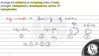 Arrange the following in increasing order of basic strength methylamine dimethylamine aniline [upl. by Okihcas]