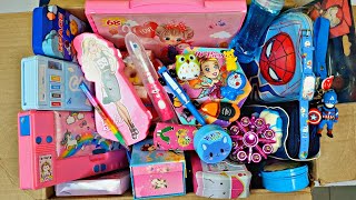 Box full of cute stationery  barbie pencil case magic cup fidget spinner multifunctional box [upl. by Strader297]