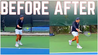 One Handed Backhand Tennis Lesson with 45 NTRP Player [upl. by Radford]