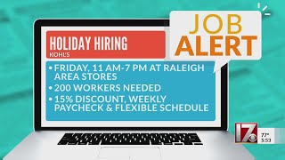 Kohls to host holiday hiring event in Raleigh [upl. by Careaga]