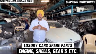 LUXURY CARS SPARE PARTS  MARKET ENGINE SHELLS GEAR BOX  SHARJAH DUBAI [upl. by Tamer]