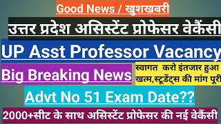 UP Asst Professor Vacancy Big UpdatesAdvt no51 Exam Dateamp Asst Professor new vacancy2024Dr Sandeep [upl. by Taimi]