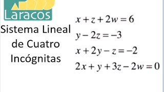 Sistema de Ecuaciones Lineales con Cuatro Incógnitas [upl. by Demeter]