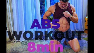 ABS workout 8 minutes  Allenamento ADDOMINALI 8 minuti [upl. by Bolten]