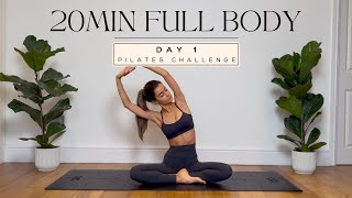 20MIN full body toning pilates workout  DAY 17DAY PILATES CHALLENGE  no equipment  LIDIAVMERA [upl. by Ana]