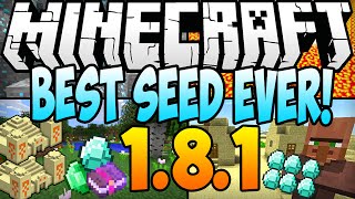 ★ Minecraft 181 Seeds BEST SEED EVER 6 Diamonds 2 Dungeons 2 Temples 3 Villages AT Spawn [upl. by Carnay268]