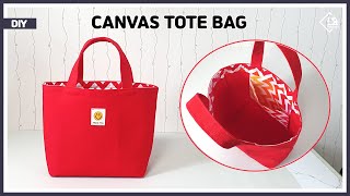 DIY How to make an unlined canvas tote bag  easy sewing tutorial Tendersmile Handmade [upl. by Jacobina]