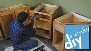 How to Install Kitchen Cabinets  Buildipedia DIY [upl. by Tarton207]