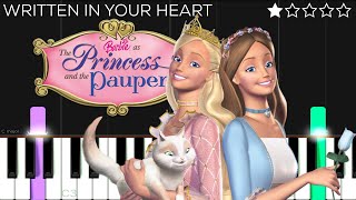 Written in Your Heart  Barbie as the Princess and the Pauper  EASY Piano Tutorial [upl. by Onder135]