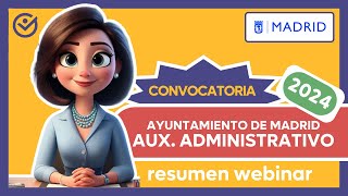 CONVOCATORIA AUXILIAR ADMINISTRATIVO  AYUNTAMIENTO DE MADRID [upl. by Nomad721]