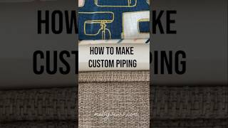 How to Sew Piping for Clothes or Upholstery [upl. by Ekralc]