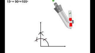 ANGLE CONSTRUCTIONS USING COMPASS  105 DEGREES [upl. by Aehsat296]