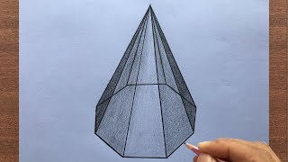 How to Draw a Octagon Pyramid Step by Step [upl. by Roseline]