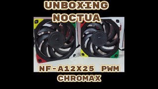 Unboxing Noctua NF A12X25 PWM Chromax blackpotencia y Rendimiento [upl. by Asiek]