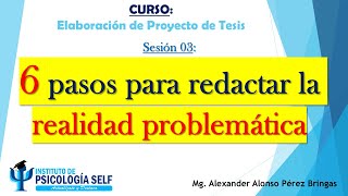 ¿Cómo realizar la realidad problemática del proyecto de tesis [upl. by Nerval834]