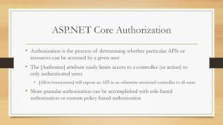 ASPNET Core Authentication and Authorization [upl. by Eceinehs962]