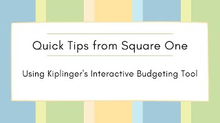 Using Kiplingers Interactive Budgeting Tool [upl. by Gimble458]