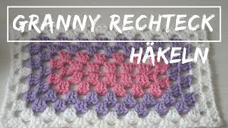 GRANNY im RECHTECK häkeln  Rechteckiges Granny Muster  Anleitung für Babydecken Tischdecken etc [upl. by Thetisa461]