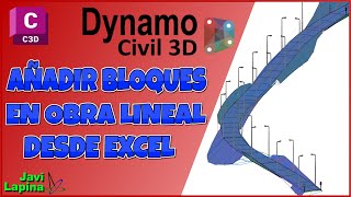 Añadir bloques en obra lineal de Civil 3d con dynamo [upl. by Enidlarej923]