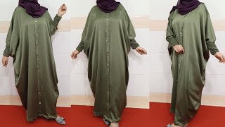 Modest Baggy Abaya Cutting And Stitching Butterfly AbayaJilbab DIY Kaftan Abaya BurgaBurkha DIY [upl. by Anileh630]