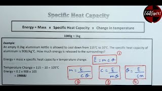 GCSE AQA  OCR  IGCSE  EDEXCEL Specific Heat Capacity SHC calculations  Energy [upl. by Biel]