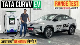 Tata Curvv EV Range Test  100 to 0 45 amp 55 Version Range Review [upl. by Llebpmac768]