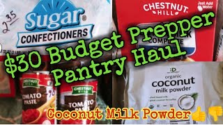 30 Prepper Pantry Haul amp Coconut Milk Powder Review Creamer Replacement prepperpantry [upl. by Dilaw]