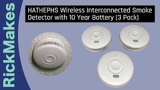 HATHEPHS Wireless Interconnected Smoke Detector with 10 Year Battery 3 Pack [upl. by Jelle]