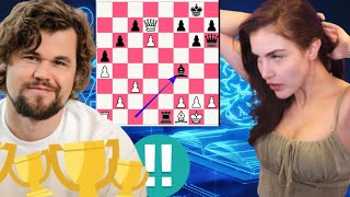 Wonderful Magnus Carlsen vs Alexandra Botez chess game 522 [upl. by Lamiv228]