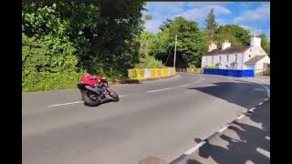 Peter Hickman crashes at Ginger Hall In TT 2024 Senior TT [upl. by Ymirej]