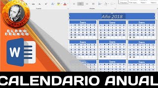 Cómo hacer un calendario Anual en Microsoft Word 2019 [upl. by Herates]