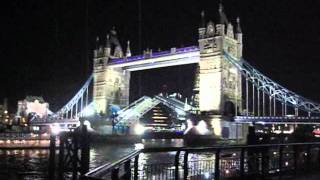 Tower Bridge night raising for Dixie Queen [upl. by Landa]