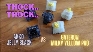 Akko Jelly Black vs Gateron Milky Yellow Pro stock  Sound Comparison [upl. by Naam]