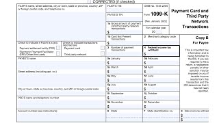 IRS Form 1099K walkthrough Payment Card amp Third Party Network Transactions [upl. by Pedaiah]