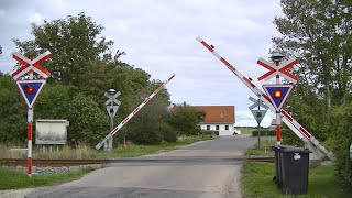 Spoorwegovergang Mørkøv DK  Railroad crossing  Jernbaneoverskæring [upl. by Aslin59]