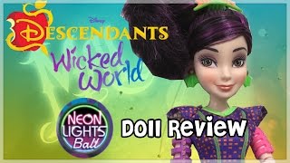 DISNEY DESCENDANTS NEON LIGHTS BALL MAL REVIEW amp DOLL COMPARISONS [upl. by Bohman]